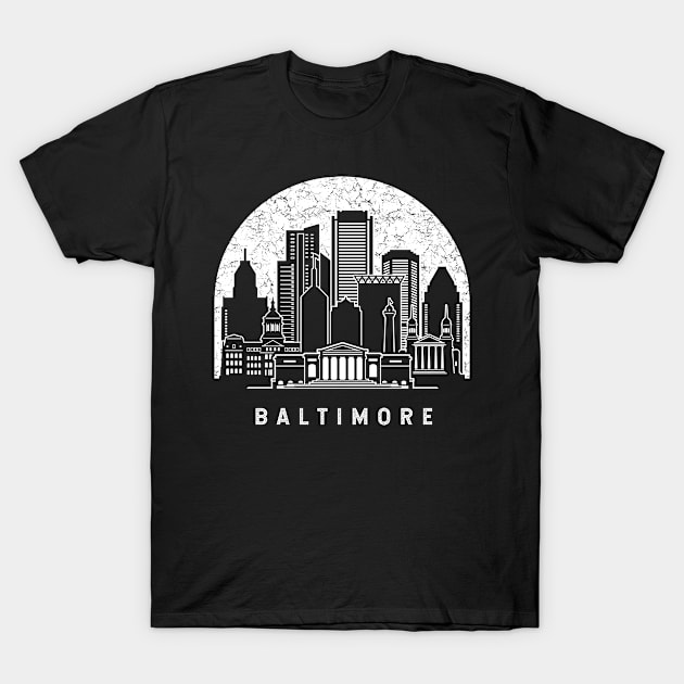 Baltimore Maryland Skyline T-Shirt by ThyShirtProject - Affiliate